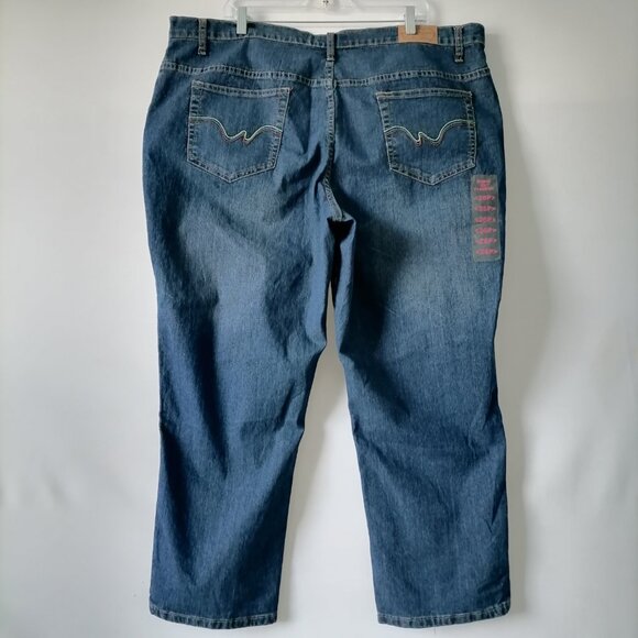 NWT House Of Freedom Jeans Womens Blue High Rise Stretch Denim Straight Size 26P - Picture 4 of 7